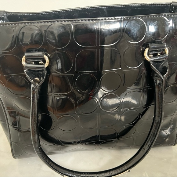 Kate Spade Wellesley Quinn Black Patent Satchel Embossed Ace of ♠️ & NWT wallet - Picture 3 of 12